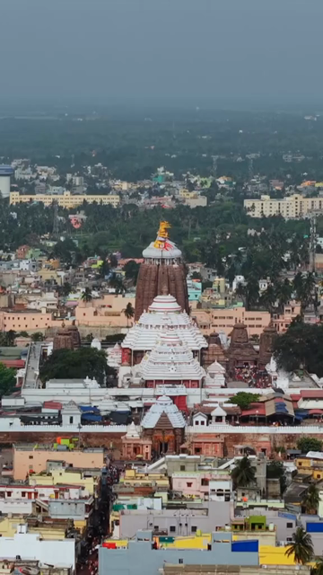 Vertical Aerial View of Jagannath Temple in Puri, Odisha, India