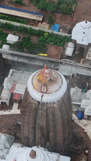 Vertical Aerial View of Jagannath Temple in Puri, Odisha, India