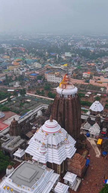 Vertical Aerial View of Jagannath Temple in Puri, Odisha, India