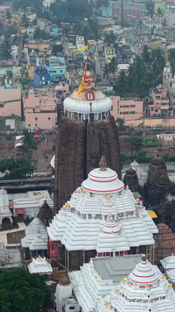 Vertical Aerial View of Jagannath Temple in Puri, Odisha, India