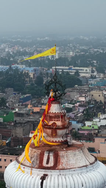 Vertical Aerial View of Jagannath Temple in Puri, Odisha, India