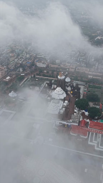 Vertical Aerial View of Jagannath Temple in Puri, Odisha, India