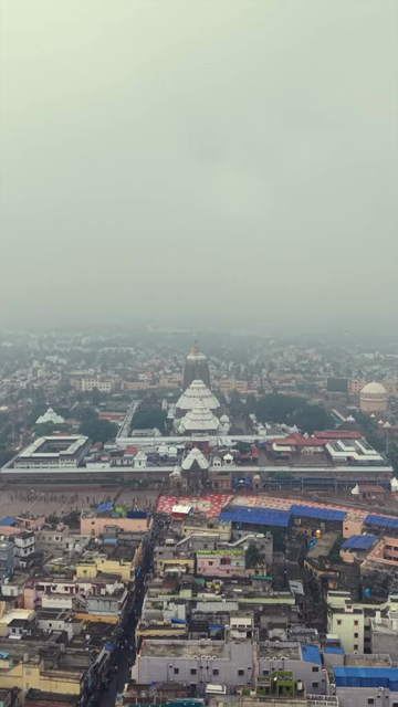 Vertical Aerial View of Jagannath Temple in Puri, Odisha, India