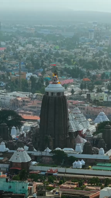 Vertical Aerial View of Jagannath Temple in Puri, Odisha, India