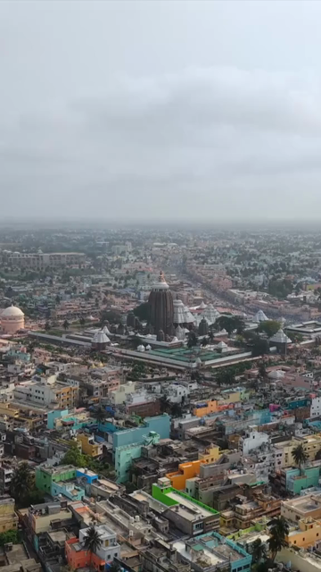 Vertical Aerial View of Jagannath Temple in Puri, Odisha, India