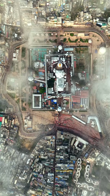 Vertical Aerial View of Jagannath Temple in Puri, Odisha, India