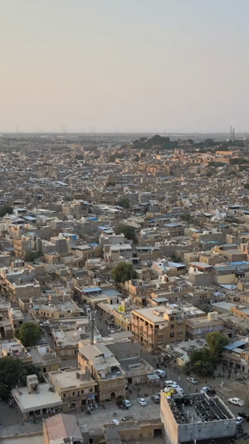 Vertical Aerial View of Jaisalmer City Rajasthan India