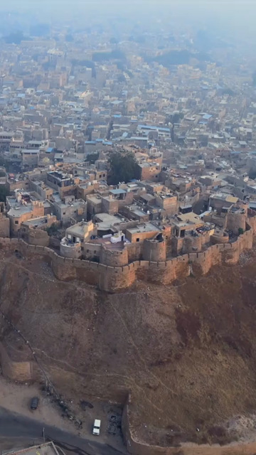 Vertical Aerial View of Jaisalmer Fort Rajasthan India