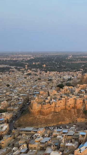 Vertical Aerial View of Jaisalmer Fort Rajasthan India