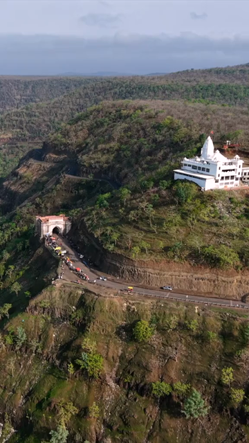 Vertical Aerial View of Jam Gate and Hilltop Temple Mhow Madhya Pradesh