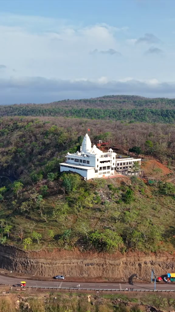 Vertical Aerial View of Jam Gate and Hilltop Temple Mhow Madhya Pradesh
