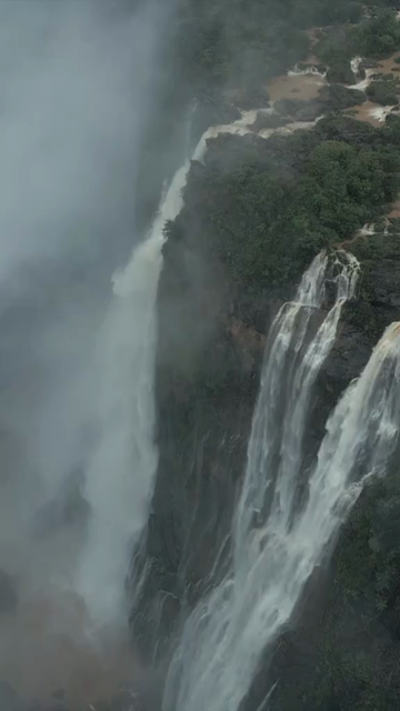 Vertical Aerial View of Jog Falls Karnataka India
