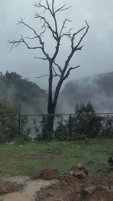 Vertical Aerial View of Jog Falls Karnataka India