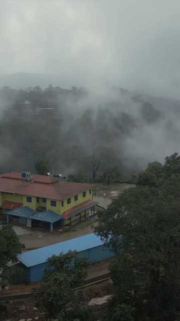 Vertical Aerial View of Jog Falls Karnataka India