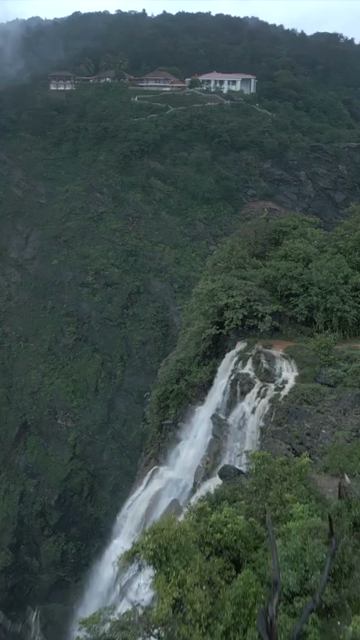 Vertical Aerial View of Jog Falls Karnataka India