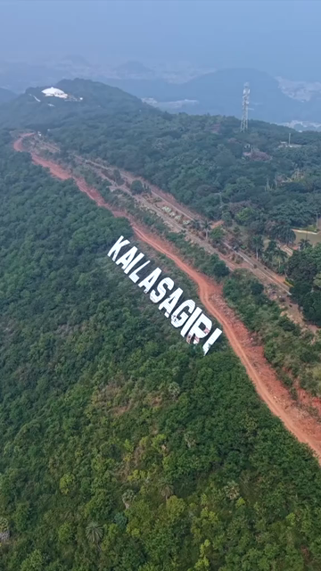 Vertical Aerial View of Kailasagiri Hills, Visakhapatnam, Andhra Pradesh
