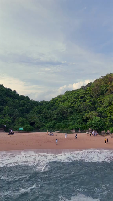 Vertical Aerial View of Kakolem Beach Tiger Beach in South Goa India