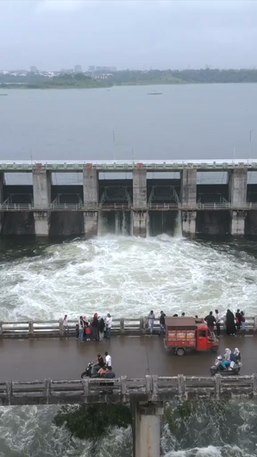 Vertical Aerial View of Kaliyasot Dam and Reservoir Bhopal Madhya Pradesh India