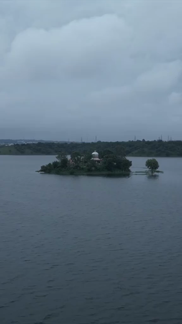 Vertical Aerial View of Kaliyasot Dam and Reservoir Bhopal Madhya Pradesh India