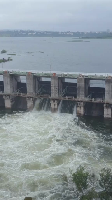 Vertical Aerial View of Kaliyasot Dam and Reservoir Bhopal Madhya Pradesh India