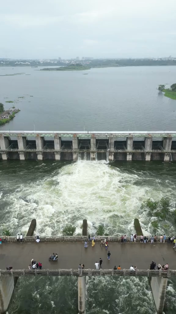 Vertical Aerial View of Kaliyasot Dam and Reservoir Bhopal Madhya Pradesh India