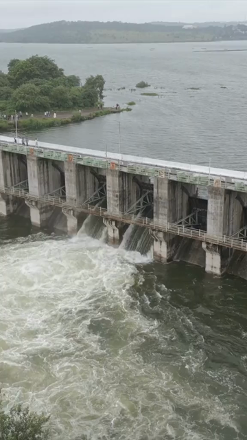 Vertical Aerial View of Kaliyasot Dam and Reservoir Bhopal Madhya Pradesh India