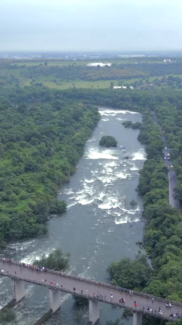 Vertical Aerial View of Kaliyasot Dam and Reservoir Bhopal Madhya Pradesh India