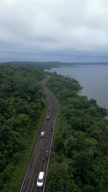 Vertical Aerial View of Kaliyasot Dam and Reservoir Bhopal Madhya Pradesh India