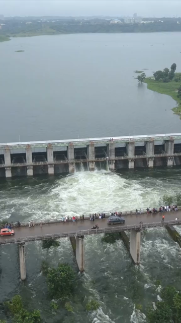 Vertical Aerial View of Kaliyasot Dam and Reservoir Bhopal Madhya Pradesh India