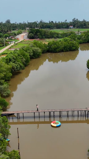 Vertical Aerial View of Kayakers in Udupi Backwaters Karnataka