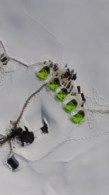 Vertical Aerial View of Kedarkantha Trek Snow Camp and Himalayan Mountains Uttarakhand