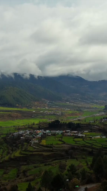 Vertical Aerial View of Kedarkantha Trek Landscape and Terraced Villages Uttarakhand India