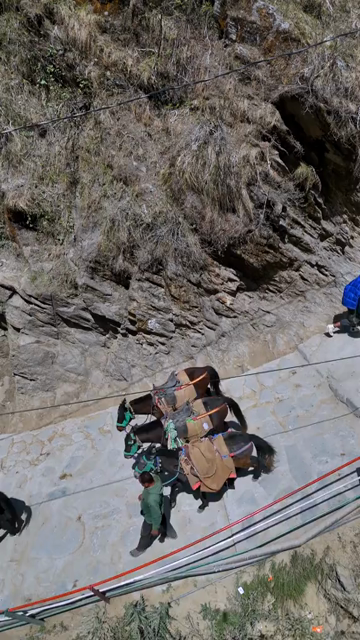 Vertical Aerial View of Kedarnath Trek Route Uttarakhand India