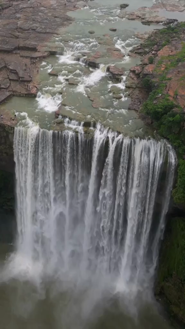 Vertical Aerial View of Keoti Waterfall Rewa Madhya Pradesh India