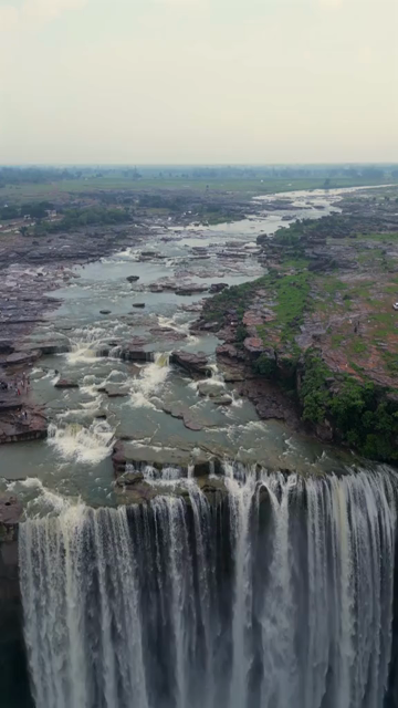 Vertical Aerial View of Keoti Waterfall Rewa Madhya Pradesh India