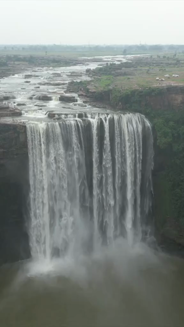Vertical Aerial View of Keoti Waterfall Rewa Madhya Pradesh India