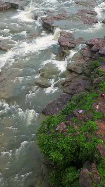 Vertical Aerial View of Keoti Waterfall Rewa Madhya Pradesh India