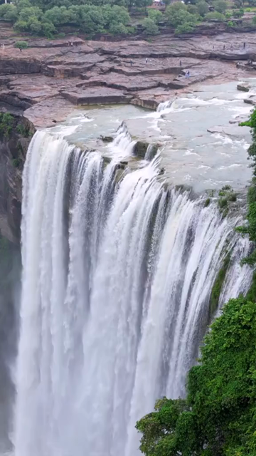 Vertical Aerial View of Keoti Waterfall Rewa Madhya Pradesh India