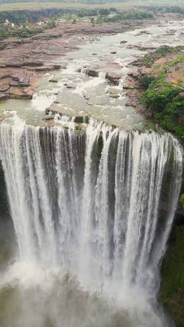 Vertical Aerial View of Keoti Waterfall Rewa Madhya Pradesh India