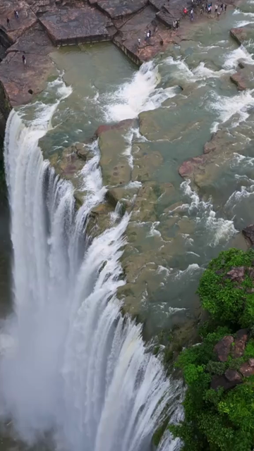 Vertical Aerial View of Keoti Waterfall Rewa Madhya Pradesh India