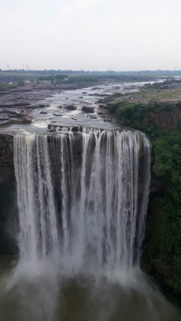 Vertical Aerial View of Keoti Waterfall Rewa Madhya Pradesh India