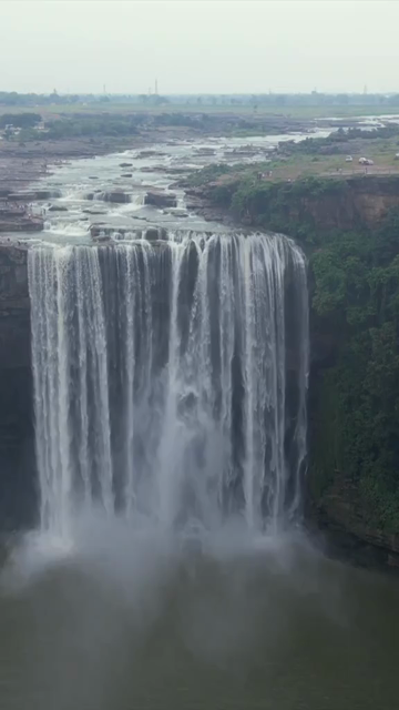 Vertical Aerial View of Keoti Waterfall Rewa Madhya Pradesh India