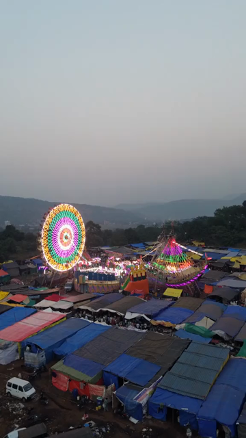 Vertical Aerial View of Khopoli Sajgaon Jatra Fair Maharashtra India
