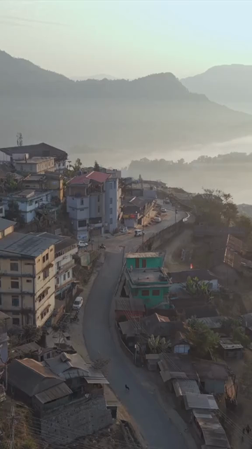 Vertical Aerial View of Kohima City Nagaland India
