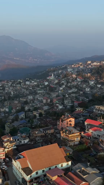 Vertical Aerial View of Kohima City Nagaland India