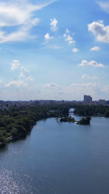 Vertical Aerial View of Kolkata City and Lakes, West Bengal, India