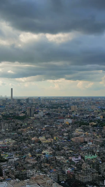 Vertical Aerial View of Kolkata City and Lakes, West Bengal, India