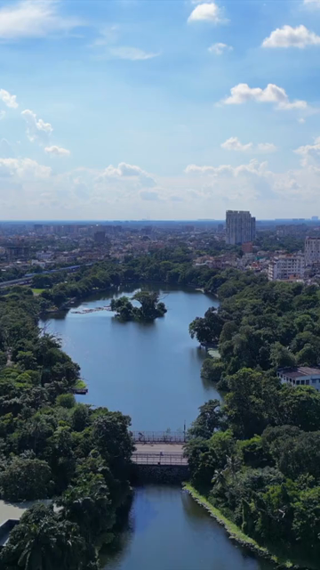 Vertical Aerial View of Kolkata City and Lakes, West Bengal, India