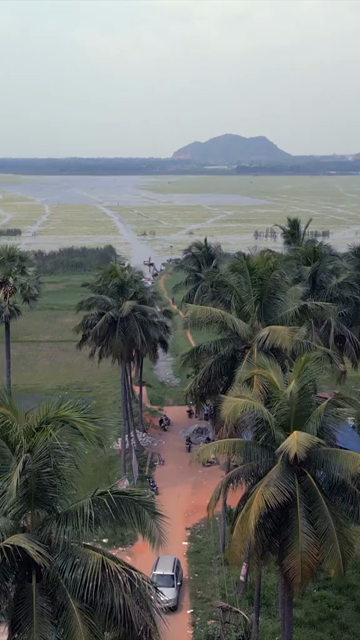 Vertical Aerial View of Kondakarla Ava Lake Visakhapatnam Andhra Pradesh