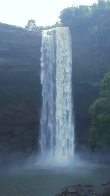 Vertical Aerial View of Krang Suri Waterfall, Meghalaya, India